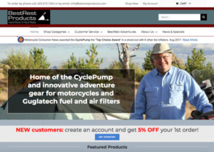 Screenshot of our client Best Rest Product's website.