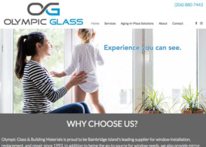 Screenshot of Olympic Glass's Website.
