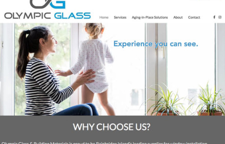 Screenshot of Olympic Glass's Website.