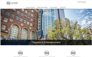 Screenshot of Total Brand Management's website homepage