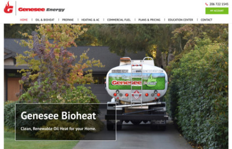 Screenshot of Genesee Energy's website homepage