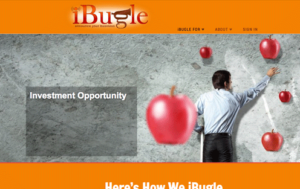 Screenshot of iBugle's website homepage