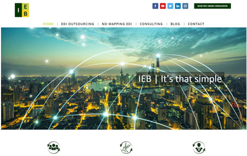 Screenshot of IEB's website homepage