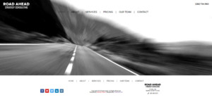 Screenshot of Road Ahead's website homepage