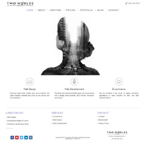 Screenshot of Two Worlds website homepage