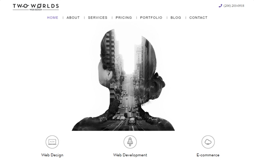 Screenshot of Two Worlds website homepage