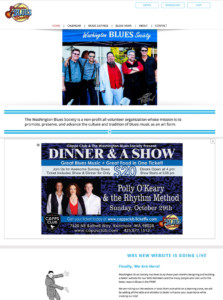 Screenshot of Washington Blues Society's website homepage