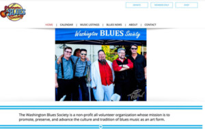 Screenshot of Washington Blues Society's website homepage