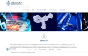 website screenshot of Sherbina's homepage