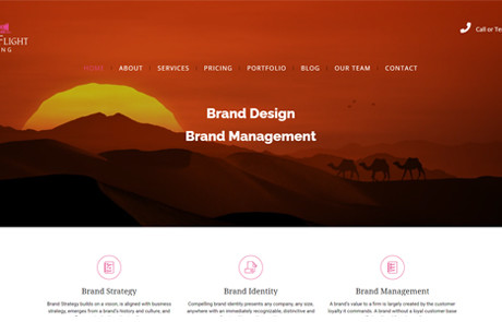 Screenshot of Magic Flight Brand's website homepage